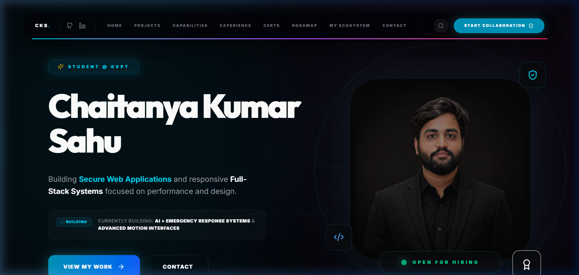 Chaitanya Kumar Sahu Portfolio